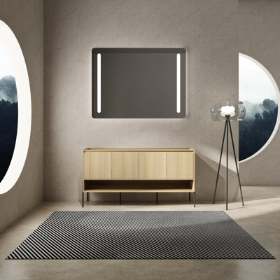 Support de meuble-lavabo sur pied 60 po - Bois d'ingénierie, 4 portes à fermeture douce, moderne, salle de bain en chêne de style moderne, colorway
