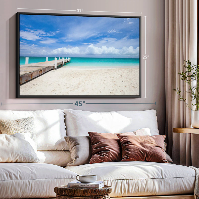 Impression sur toile Providenciales Island Beach, H 25 po x l 37 po