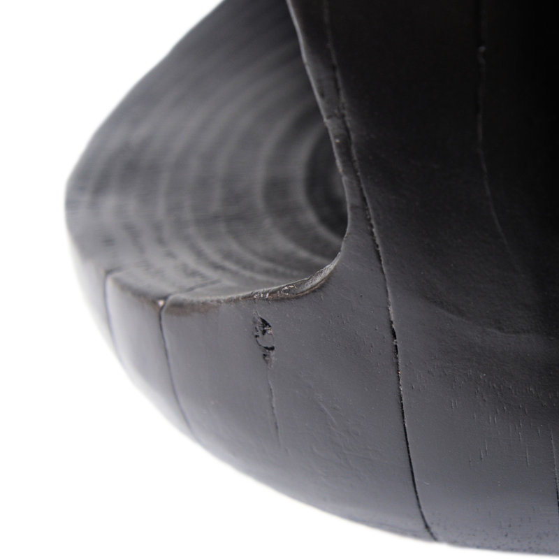 Table d'appoint ronde noire Hollow, Noir