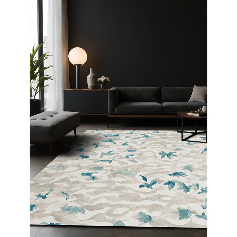 Tapis gris soyeux et moelleux, Carré 3 pi