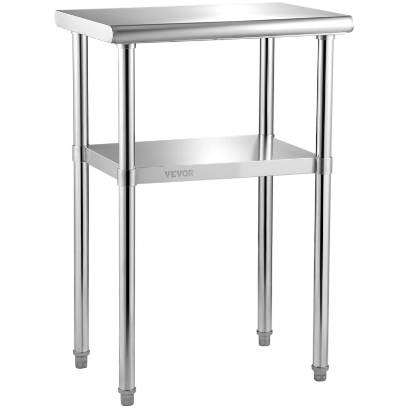 VEVOR 36" Stainless Steel Prep Table with Adjustable Undershelf