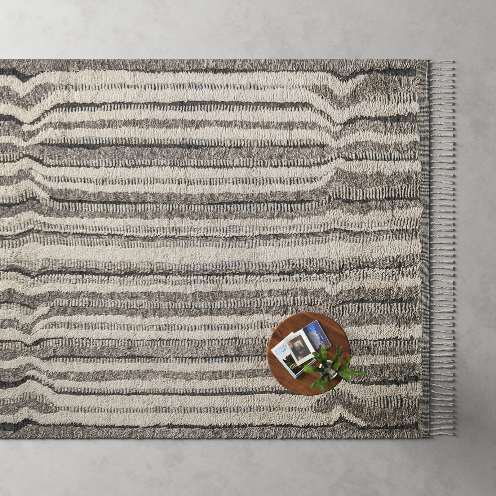 Benjamin Stone Charcoal Hand-Knotted Rug, Rectangle 4' x 6'
