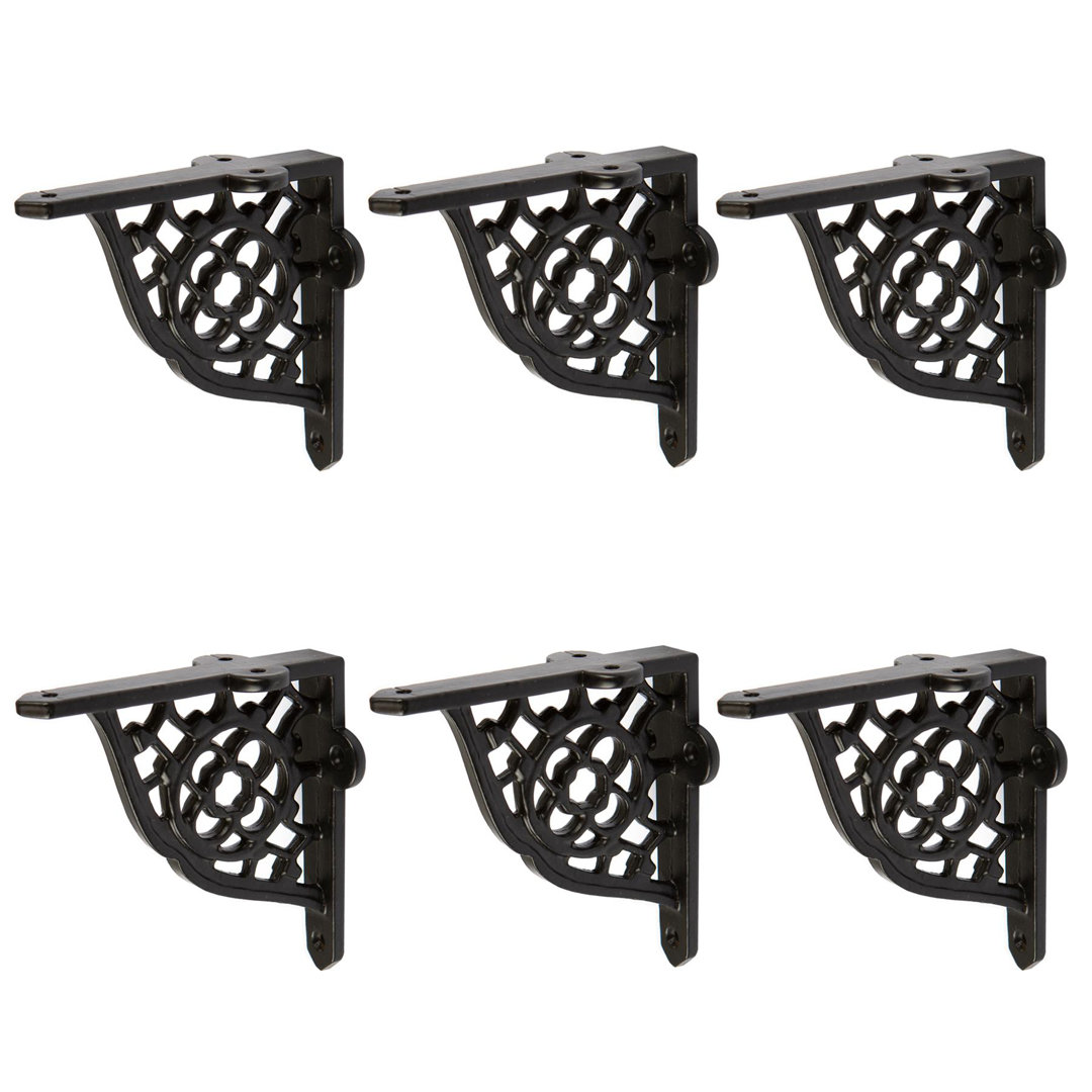 Hammer & Tongs - Honeycomb Iron Shelf Bracket - D100mm - Black