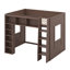 Queen Size Wooden Loft Bed With Storage Cabinets And Shelves-1921043032