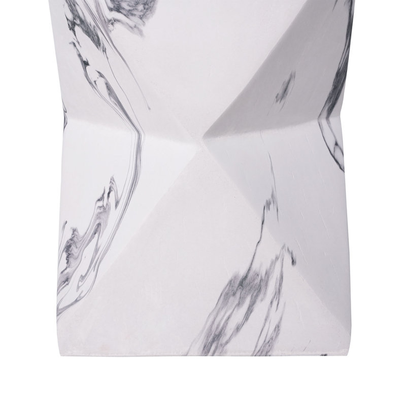 Table d'appoint H 18,5 po MGO, Blanc / Gris