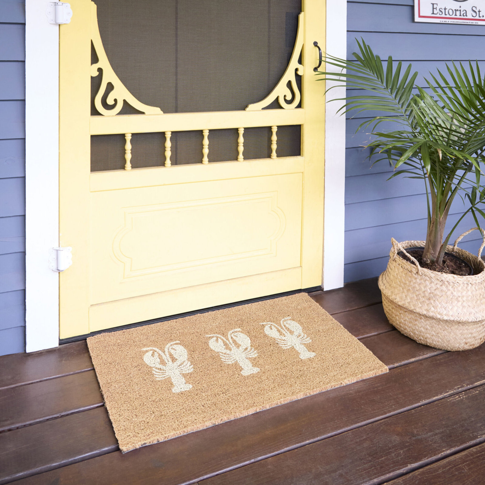 Lobster Blue Coastal Doormat