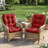 Outdoor Replacement Cushion Set Deep Seating Seat / Back Cushions with Ties (Set of 2)-374720669