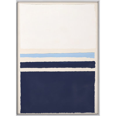 "Blue Colorblock 5" par Kyle Goderwis - peinture sur toile encadrée