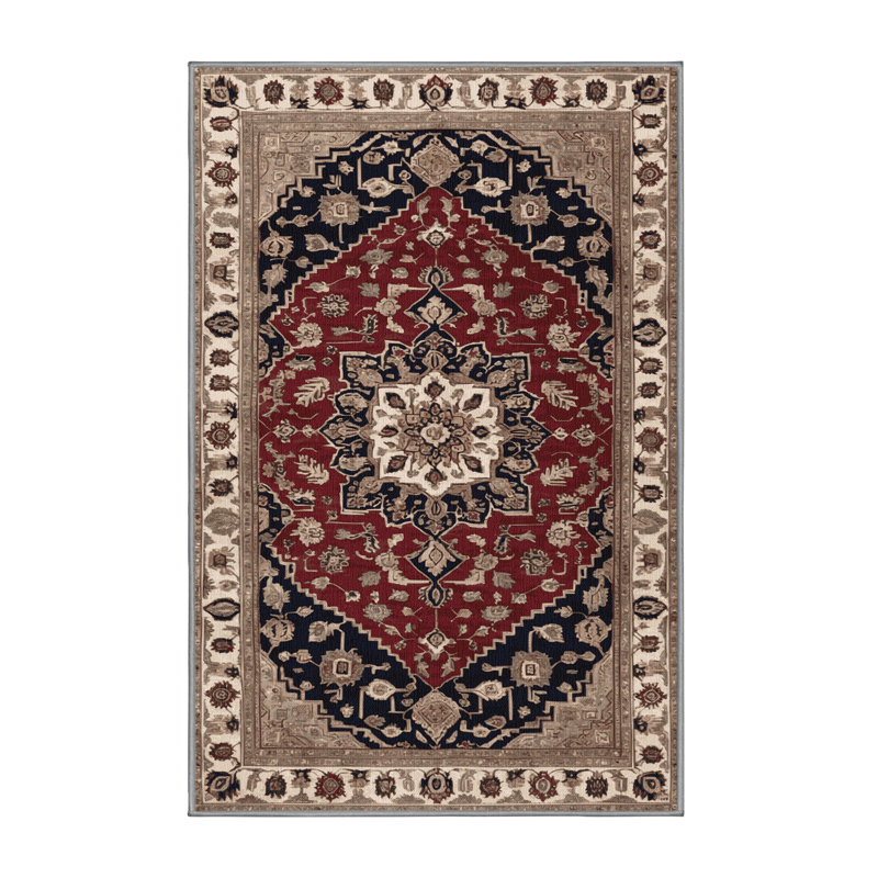 Machine Washable Persian Gray Area Rug, Rectangle 3' x 5'