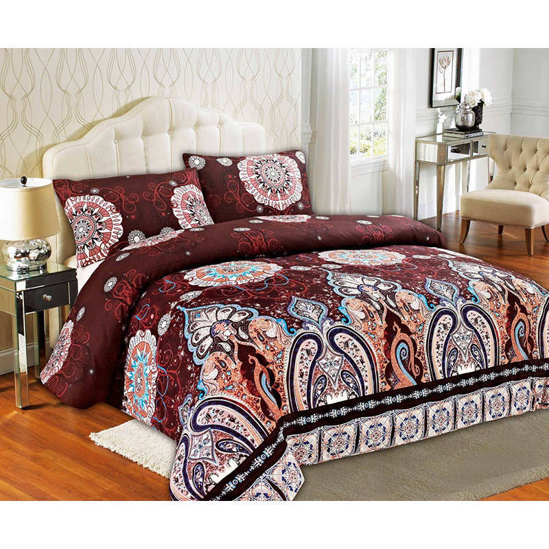 Palace Glam Polyester Duvet Cover, Twin, Red