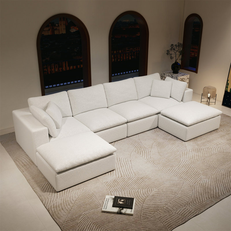 Canapé modulaire 137,8 * 68,9 po, Blanc