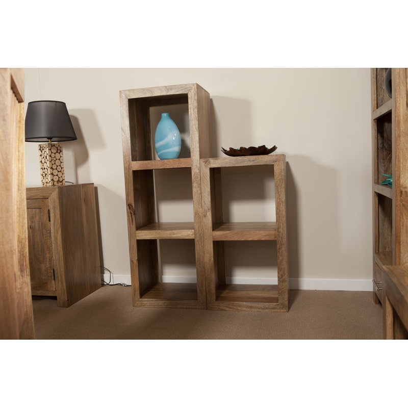 Beatrix 81cm H x 43cm W Solid Wood Cube Bookcase