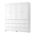Armoire Sandrea à 2 portes avec miroir, garde-robe avec 3 tiroirs (lot de 2)