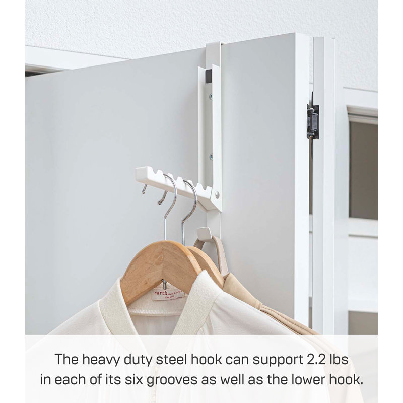 White Steel Over-the-Door Folding Hook Rack