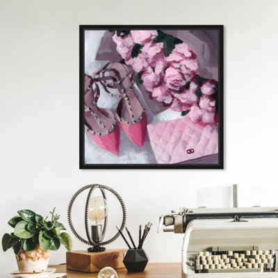 Fashion and Glam All Things Pink Handbags  Painting on Canvas