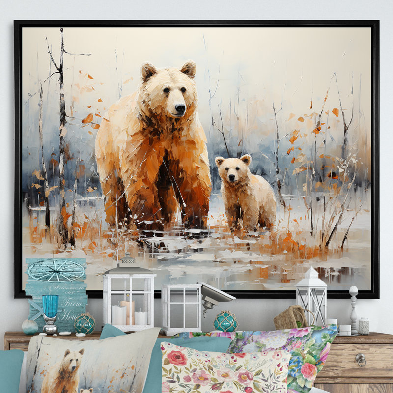 Ours, art mural sur toile, reproduction contemporaine de la faune - ours contemporain Grace I, H 30 po x l 40 po x P 1,5 po