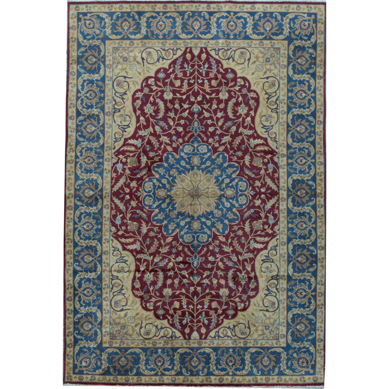 Bikaner Wool Oriental Area Rug in Red/Blue/Beige