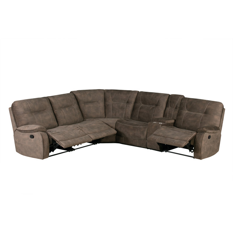 Canapé modulaire inclinable de 131,5 po Karliyah, Brun ombré