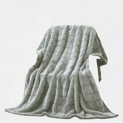 Jeté en fourrure de polyester gris clair Cozy