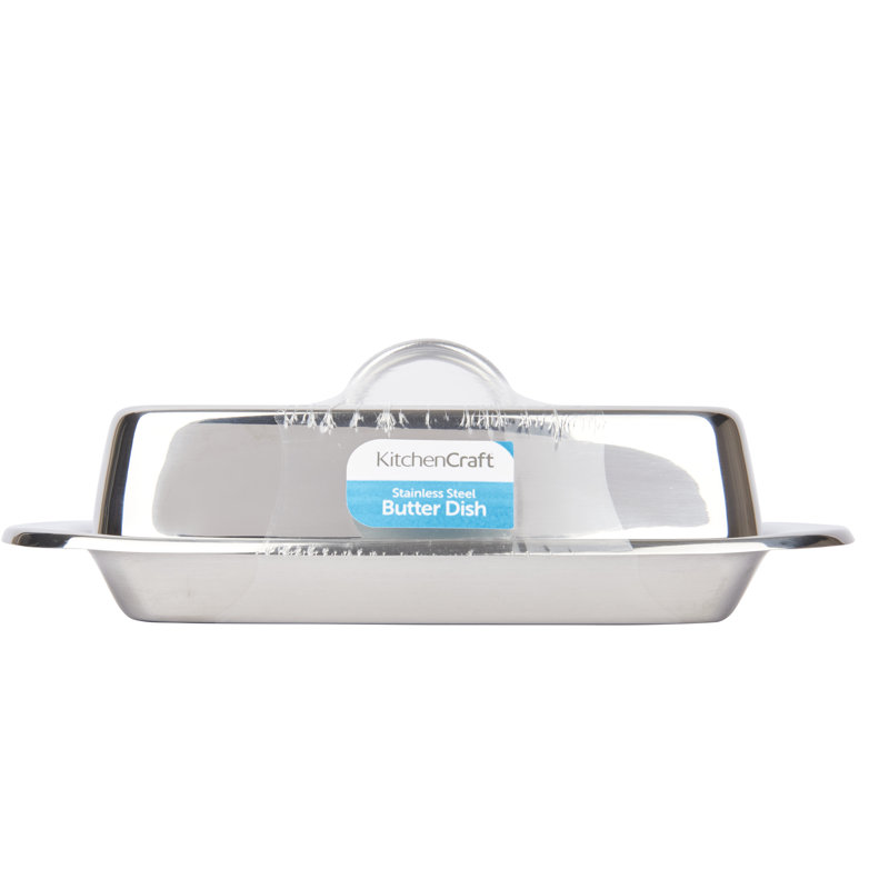 KitchenCraft Stainless Steel Covered Butter Dish