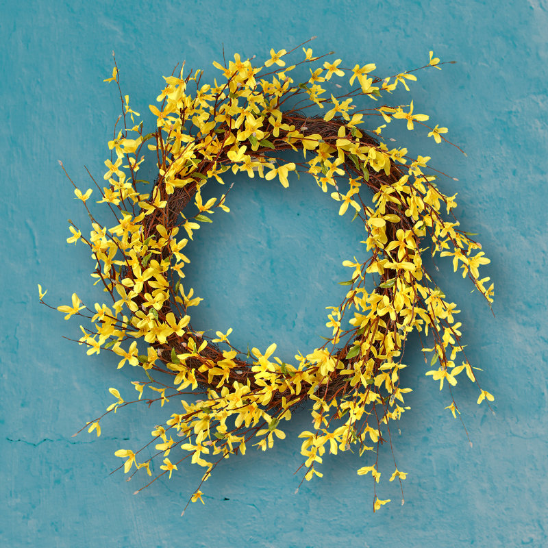 Couronne 22 po Forsythia en polyester