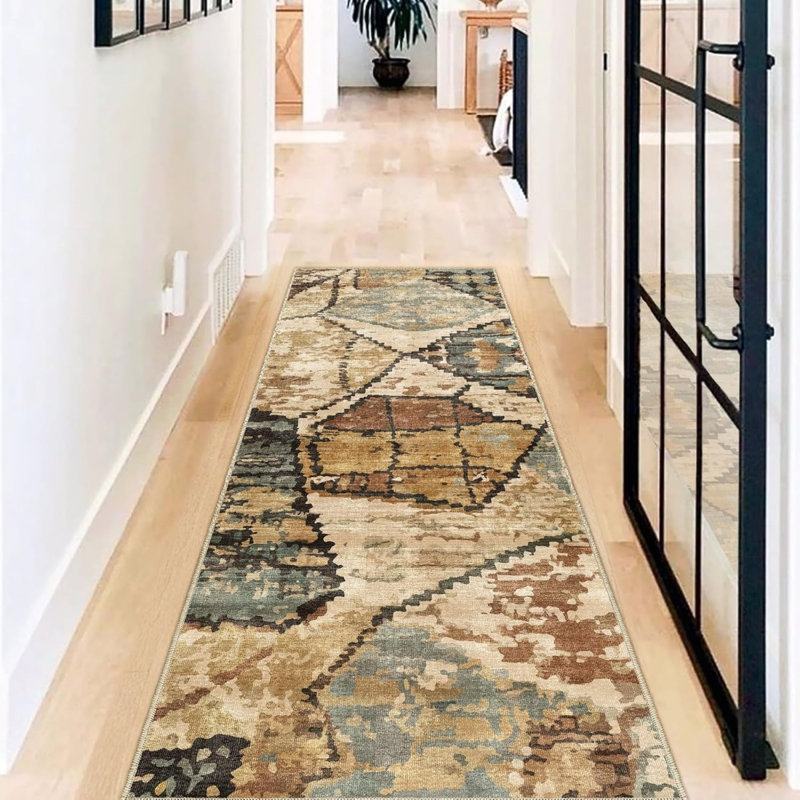 Geometric Machine Tufted 60cm X 180cm Area Rug