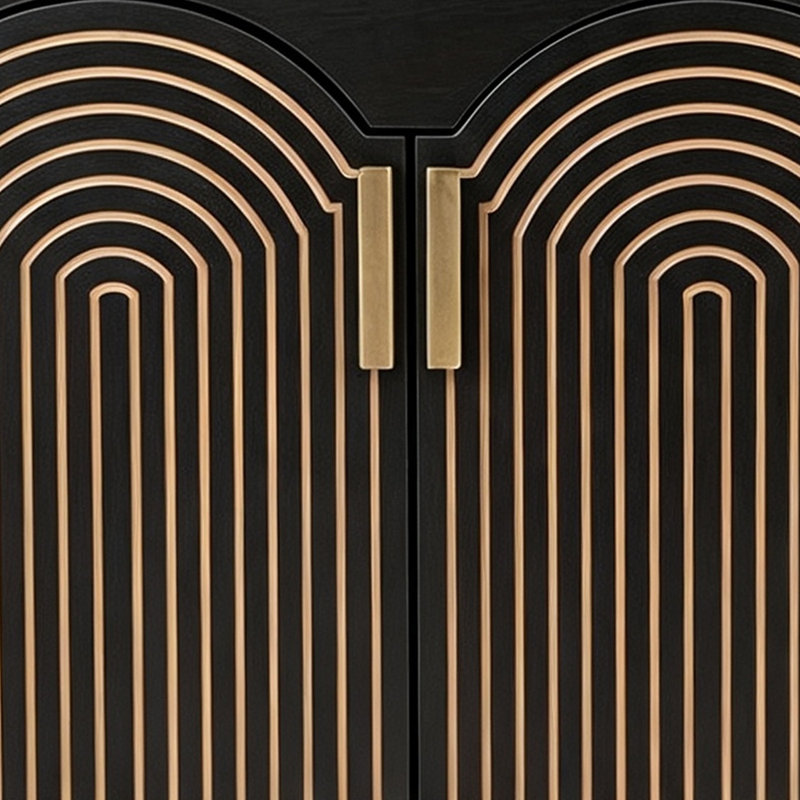 Armoire d'entrée rétro de style français, Noir