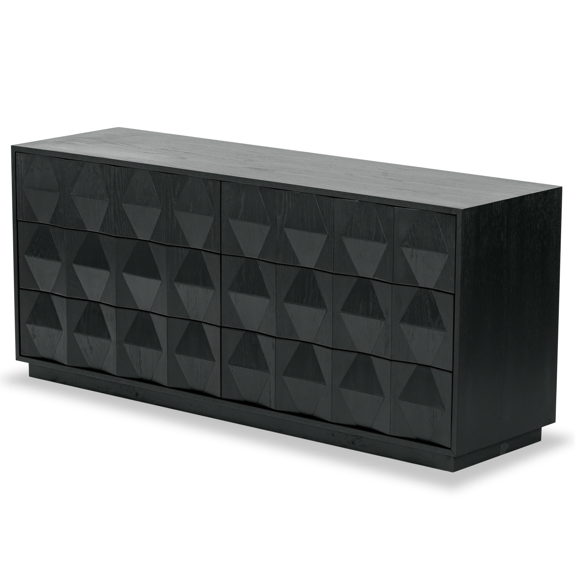 Baylor Wood 6 Drawer Dresser, Black