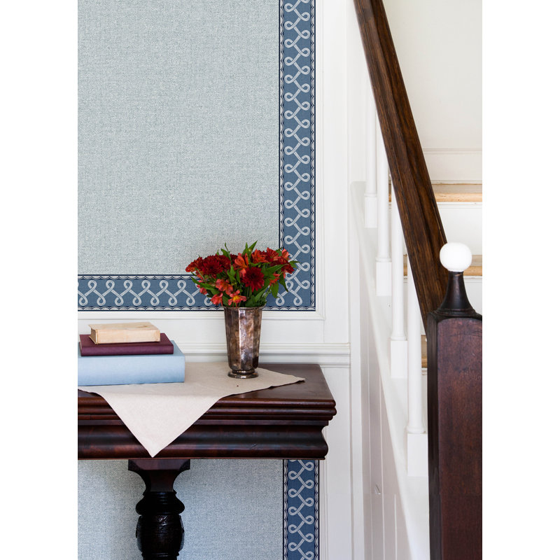Bordure festonnée avec bordure bleue, Bleu