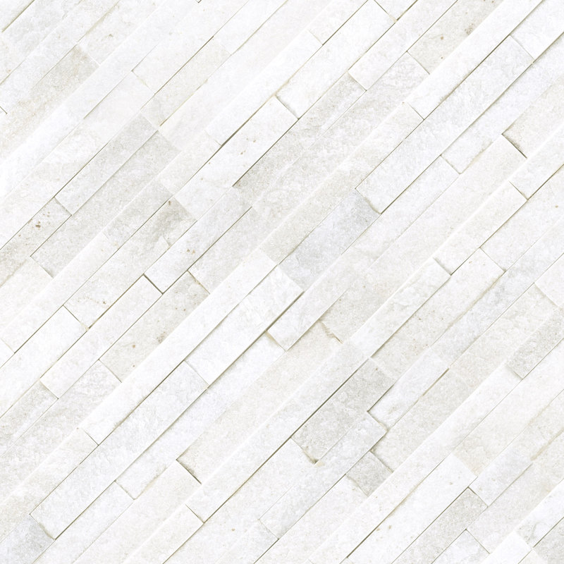 Carrelage mural en pierre naturelle 4,5 po x 16 po Stonecrest, Blanc aurique