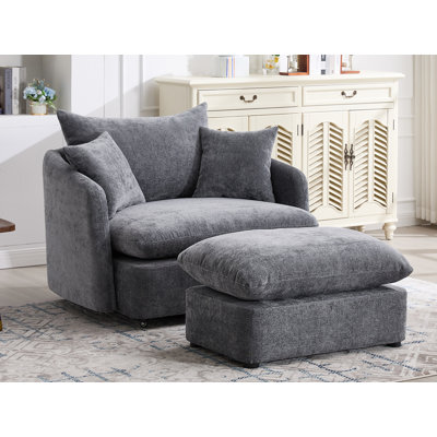 Swivel Accent Chair With Ottoman