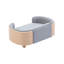 Lit pour chien de petite taille en esthétique scandinave, avec structure en chêne massif, dossier en bois cintré, coussin en velours respirant, mousse rebondie, - égratignure, imperméable et teinté, assemblage facile, lavable pour animaux de compagnie de conception grise-469218359