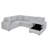 122'' Oversized U Shaped Corduroy Sectional Sleeper Sofa with Pull Out Bed, Storage Chaise Lounge and USB Charging Port, Grey-1027428217