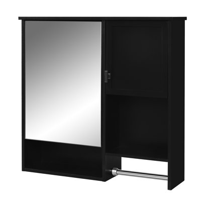 Armoire à pharmacie murale moderne pour la salle de bain, armoire de rangement murale pour la salle de bain avec miroir, armoire économiseur d'espace au-dessus de la toilette avec barre à serviettes,