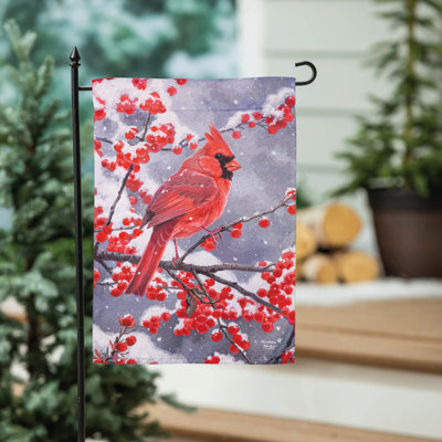 Drapeau de jardin rouge en cardinal en suède