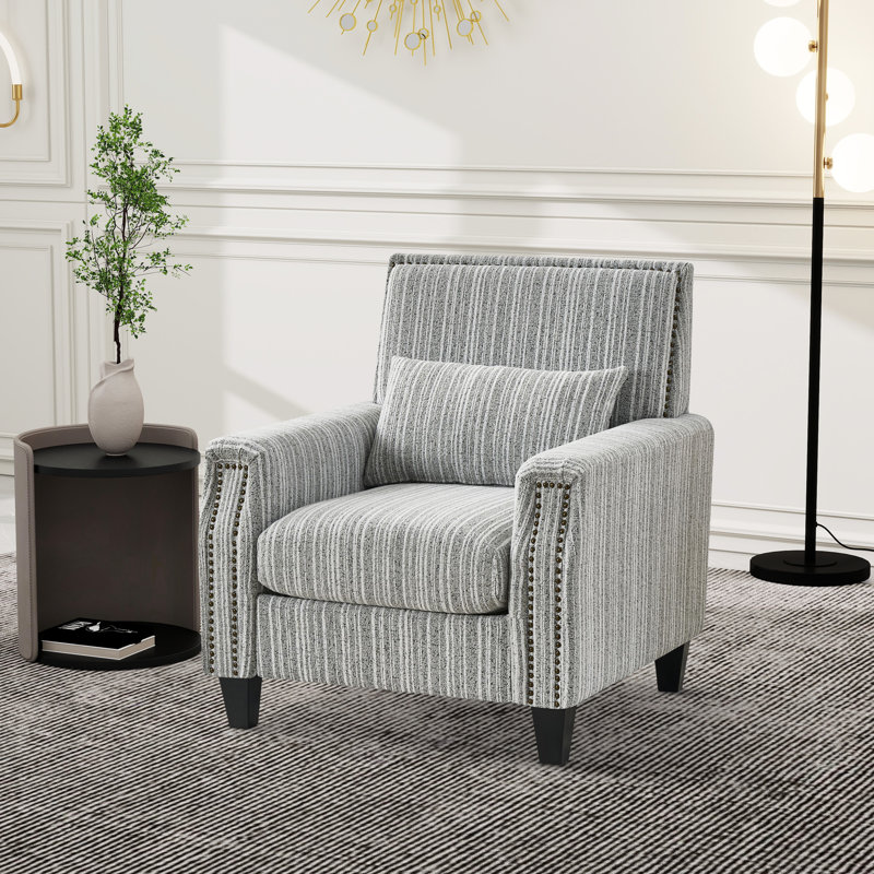 Fauteuil d'appoint rembourré l 32,4 po, Gris