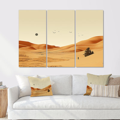 Désert au clair de lune Mirage paysage - désert, art mural