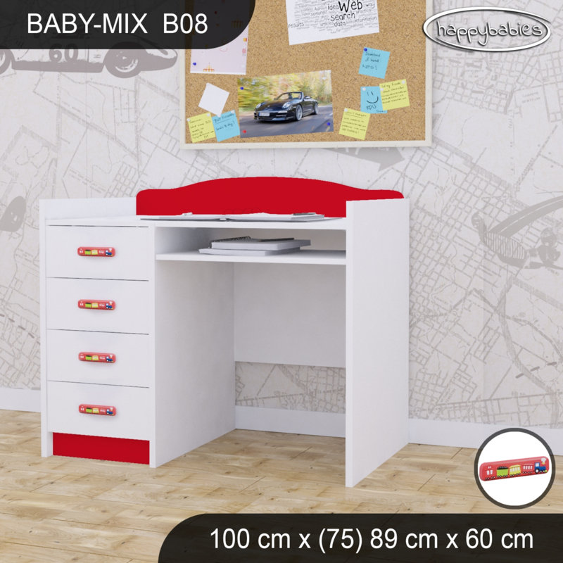 100cm Computer Desk, Red