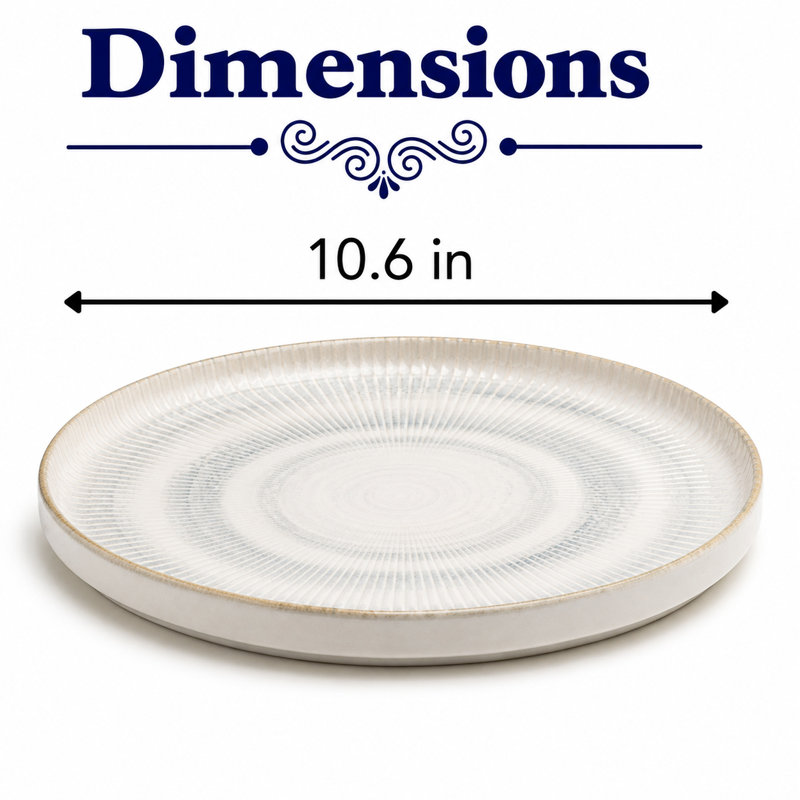 Assiette empilable en porcelaine Paros-Shell, 10,6 x 10,6 x 0,8 po