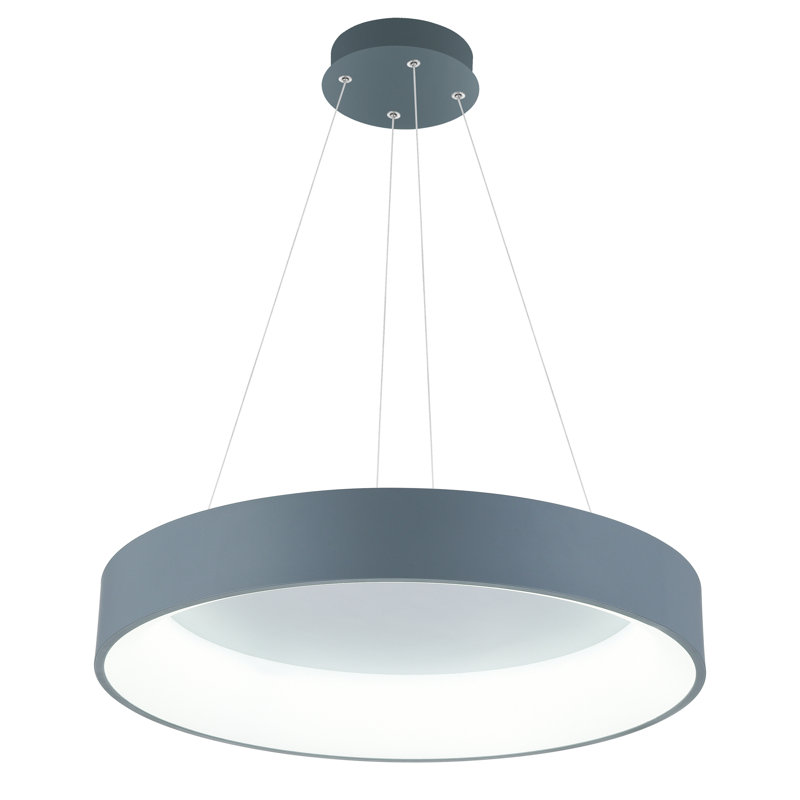 Luminaire suspendu DEL Adrihanna, Gris / blanc, H 5 po x l 24 po x P 28 po