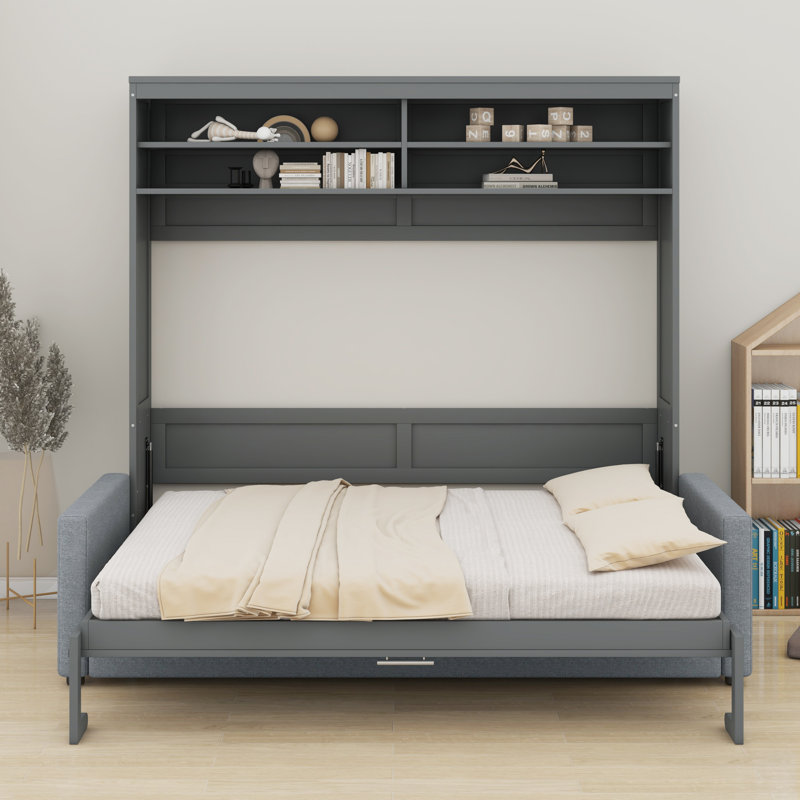 Murphy Bed Wall Bed With Sofa, Gray