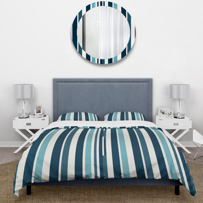 Literie de style nautique à rayures bleues