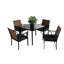5 tables et chaises d'extérieur - Confort accru pour le patio avec trou de parasol carré en acier pour terrasse moderne