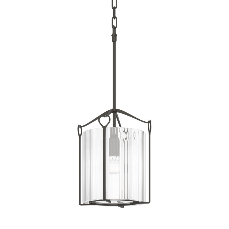 Bow 1 - Light Lantern Cylinder Pendant, Clear, Dark Smoke