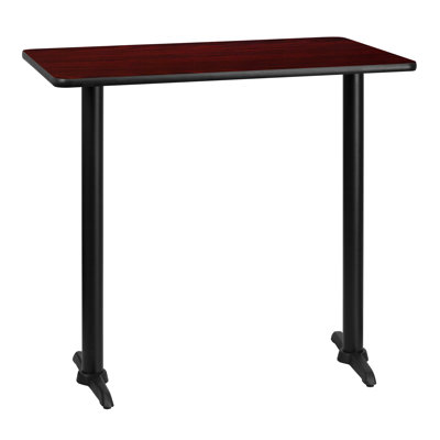Plateau de table rectangulaire en stratifié de 30 po x 42 po avec base de hauteur de table de 5 po x 22 po Jarreth
