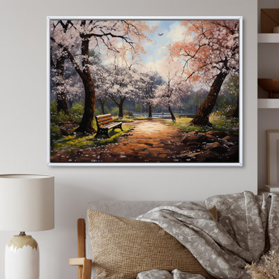 «Pink Springtime Park Floral Canopy II», art mural sur toile