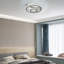Modern 2-Ring Crystal Flush Mount Ceiling Light, Stepless Dimming LED, Stainless Steel