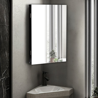 Eastbrook Corner Mount Framed 2 Door Medicine Cabinet with Mirror