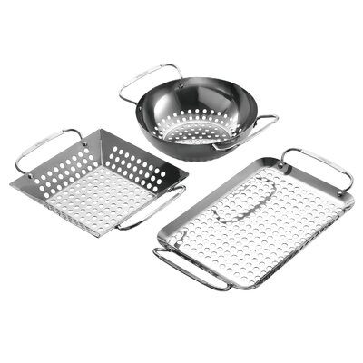 Permasteel 3-Pc BBQ Grill Baskets -  PA-12010-SS