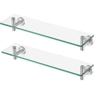 Elijahh 2 Piece Glass Floating Shelf